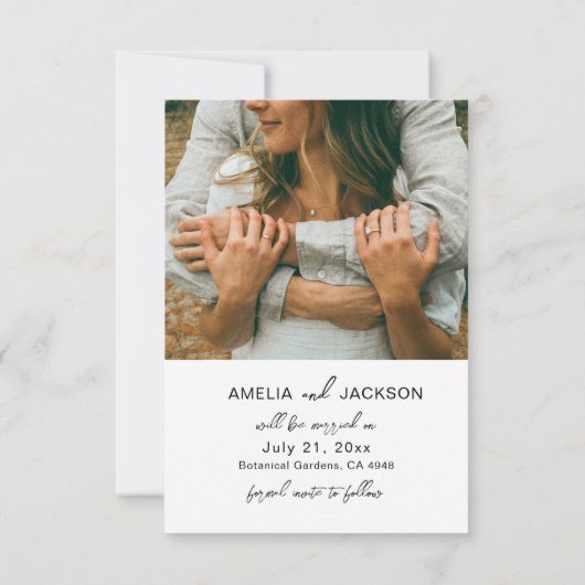 Modern Photo Save the Date Wedding (Achterkant)