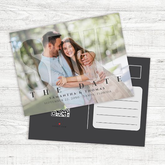 Modern Photo Save the Date Wedding Custom Aankondigingskaart
