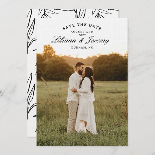 Modern Photo Save the Date With Arched Text Kaart (Voorkant / Achterkant)