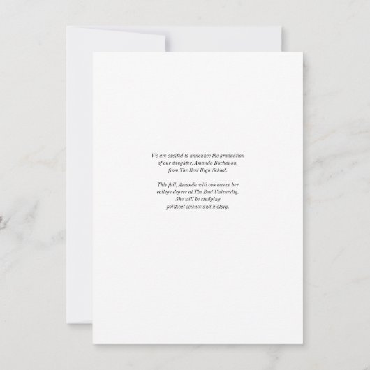 Modern Photo Script Afstuderen 2025 aangekondigd Notitiekaartje (Achterkant)