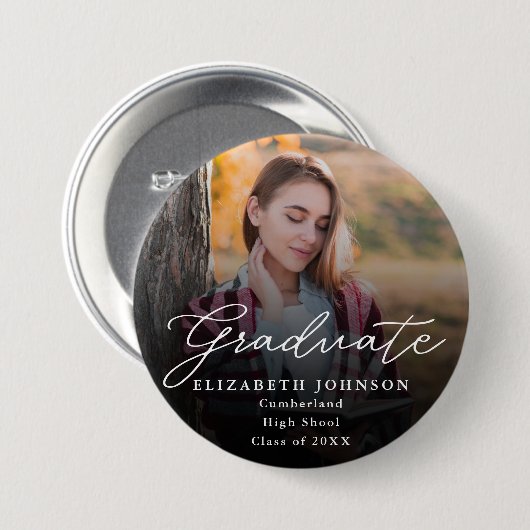 Modern Photo Script-Afstuderen Button (Voorkant /achterkant)