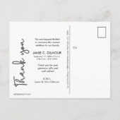 Modern Photo Script Baby Dank u Aankondigingskaart (Achterkant)