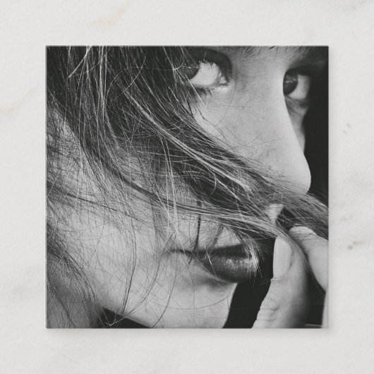 Modern Photo Script Name Social QR Code Vierkante Visitekaartje (Voorkant)