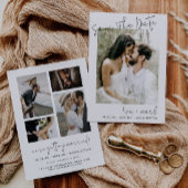 Modern Photo Script Verloving Sla de datum op Kaart