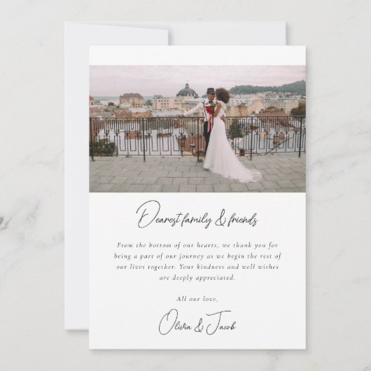 Modern Photo Script Wedding Bedankkaart (Achterkant)
