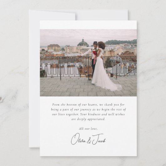Modern Photo Script Wedding Bedankkaart (Achterkant)