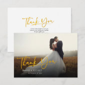Modern Photo Script Wedding Bedankkaart (Voorkant / Achterkant)
