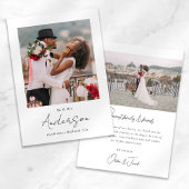 Modern Photo Script Wedding Bedankkaart