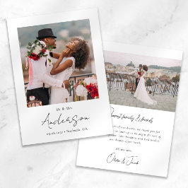 Modern Photo Script Wedding Bedankkaart