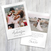 Modern Photo Script Wedding Bedankkaart