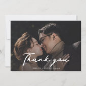Modern Photo Script Wedding Bedankkaart (Voorkant)