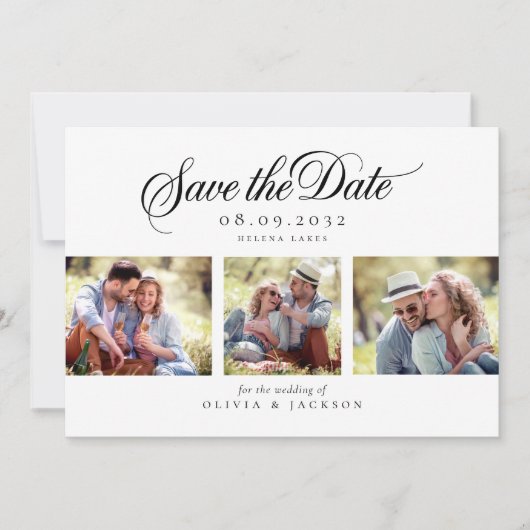 Modern Photo Script Wedding Save The Date (Voorkant)
