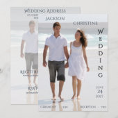 Modern Photo Serif Typography Beach Wedding Kaart (Voorkant / Achterkant)