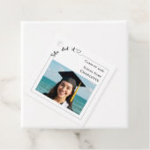 Modern photo She did it Graduation Party DIY Bedankjes Labels (In situ)
