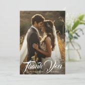 Modern Photo Simple Wedding Bedankkaart (Staand voorkant)