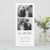 Modern Photo Strip Wedding Photo Bookmark Save The Date (Staand voorkant)