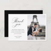 modern photo stylish script wedding thank you card bedankkaart (Voorkant / Achterkant)