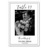 Modern Photo Table Number Wedding Reception Card Kaart (Voorkant)