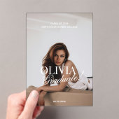 Modern Photo Typography Script Grad Announcement Acryl Uitnodigingen (Insitu (Draagbaar))