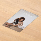 Modern Photo Typography Script Grad Announcement Acryl Uitnodigingen (Laagn)