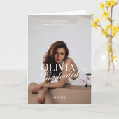 Modern Photo Typography Script Grad Party Folded Kaart (Gele Bloem)