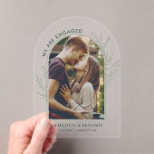 Modern Photo Verloving Bewaar de datum Acryl Uitnodigingen (Insitu (Draagbaar))