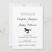 Modern Photo Verloving Horse Wedding Save The Date (Achterkant)