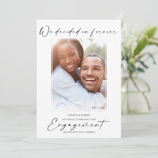 Modern Photo | We Decided On Forever Engagement An Aankondiging (Staand voorkant)
