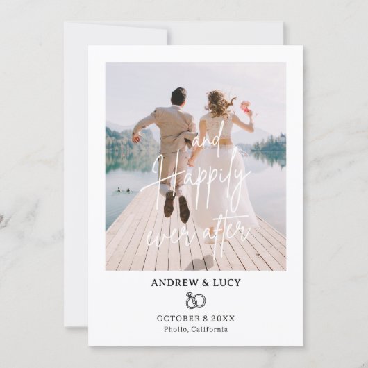 Modern photo wedding  aankondiging (Voorkant)