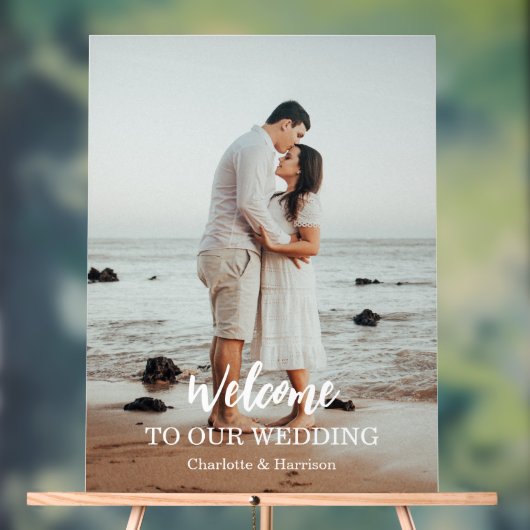 Modern Photo Wedding Acryl Bord (Neutraal)