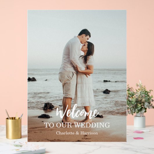 Modern Photo Wedding Acryl Bord (Huwelijk)