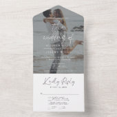 Modern Photo Wedding All in One Invitation All In One Uitnodiging (Binnen)