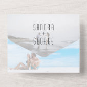 Modern Photo Wedding All In One Uitnodiging (Achterkant)