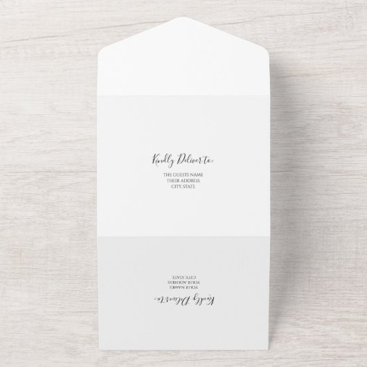 Modern Photo Wedding All In One Uitnodiging (Buitenkant)