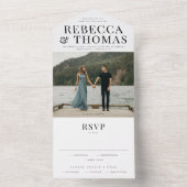 Modern Photo Wedding All In One Uitnodiging (Binnen)