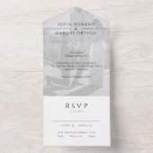 Modern Photo Wedding All In One Uitnodiging (Binnen)