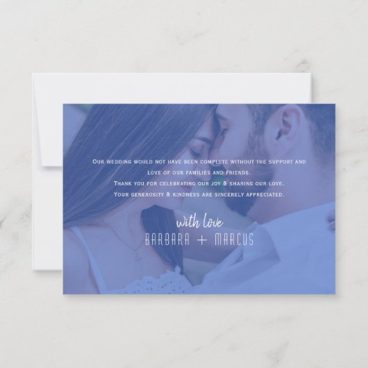 Modern Photo Wedding Bedankkaart (Achterkant)