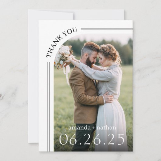 Modern Photo Wedding Bedankkaart (Voorkant)