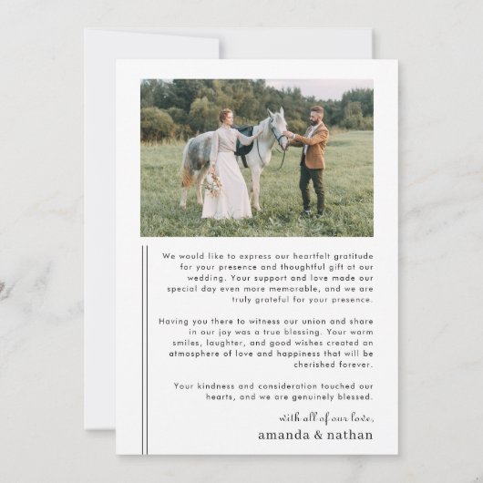 Modern Photo Wedding Bedankkaart (Achterkant)