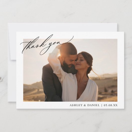 Modern Photo Wedding Bedankkaart (Voorkant)