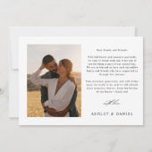 Modern Photo Wedding Bedankkaart (Achterkant)