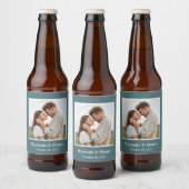 Modern Photo Wedding Bier Etiket (Flessen)