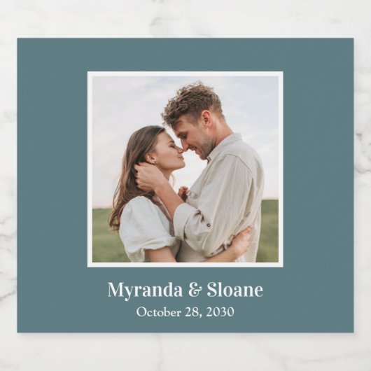 Modern Photo Wedding Bier Etiket (Enkel label)