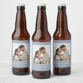 Modern Photo Wedding Bier Etiket (Flessen)