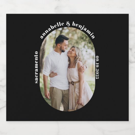 Modern Photo Wedding Bier Etiket (Enkel label)