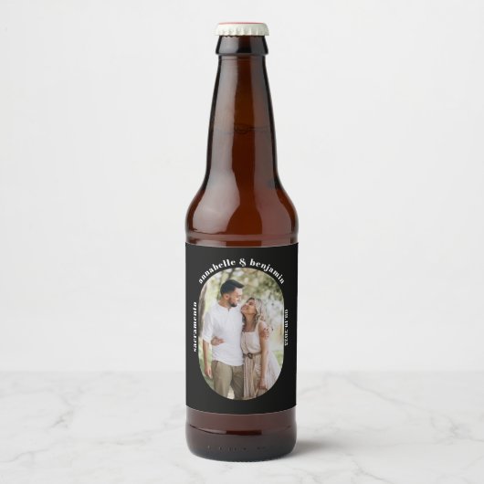 Modern Photo Wedding Bier Etiket (Voorkant)