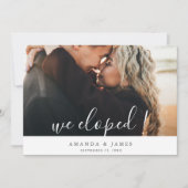 Modern Photo Wedding Elopement Aankondiging (Voorkant)