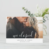 Modern Photo Wedding Elopement Aankondiging (Staand voorkant)