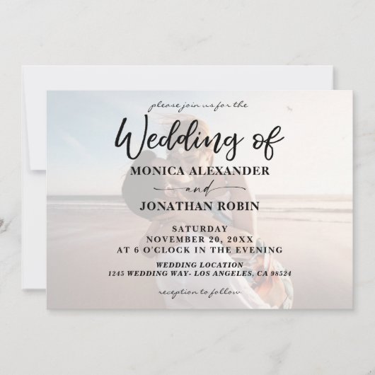 Modern Photo Wedding - Horizontal 2 Invitation Kaart (Voorkant)