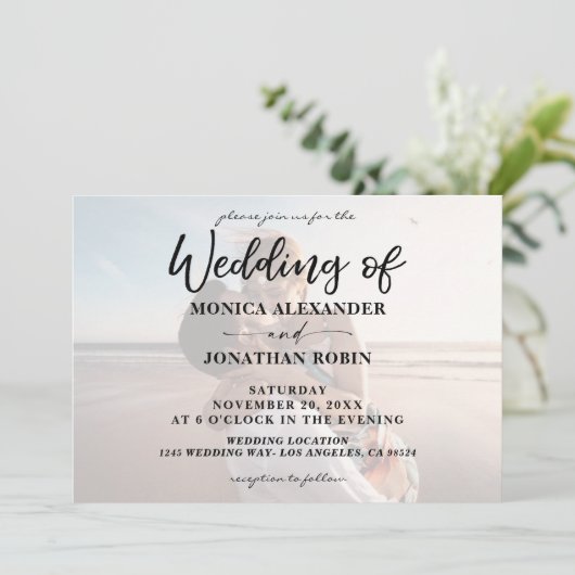 Modern Photo Wedding - Horizontal 2 Invitation Kaart (Staand voorkant)